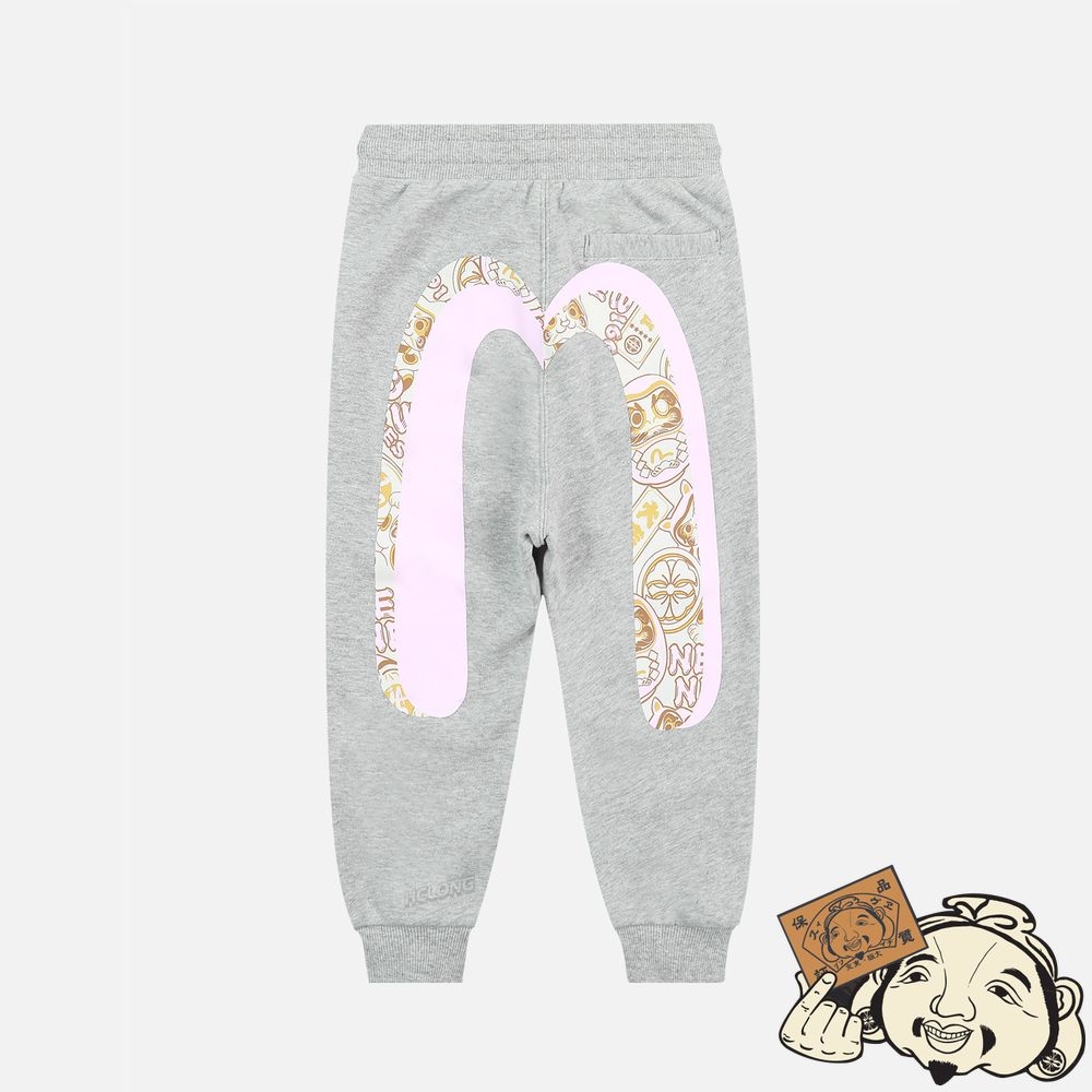 Kids Evisu EVISU SQUAD DAICOCK PRINT SWEATPANTS Grise | 452JVSOCZ