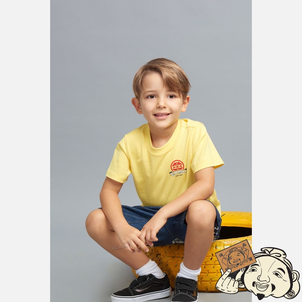 Kids Evisu FORTUNE CAT AND DARUMA PRINT T-SHIRT Jaune | 507UPIXJD