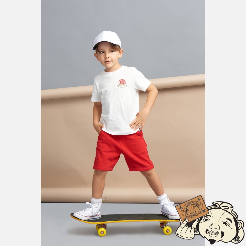 Kids Evisu FORTUNE CAT AND DARUMA PRINT T-SHIRT Blanche | 841TNYWQM