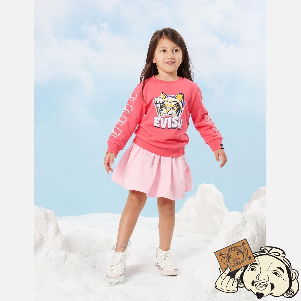 Kids Evisu FORTUNE CAT “HIDE-AND-SEEK” PRINT SWEATSHIRT Rose | 819KWYNSC