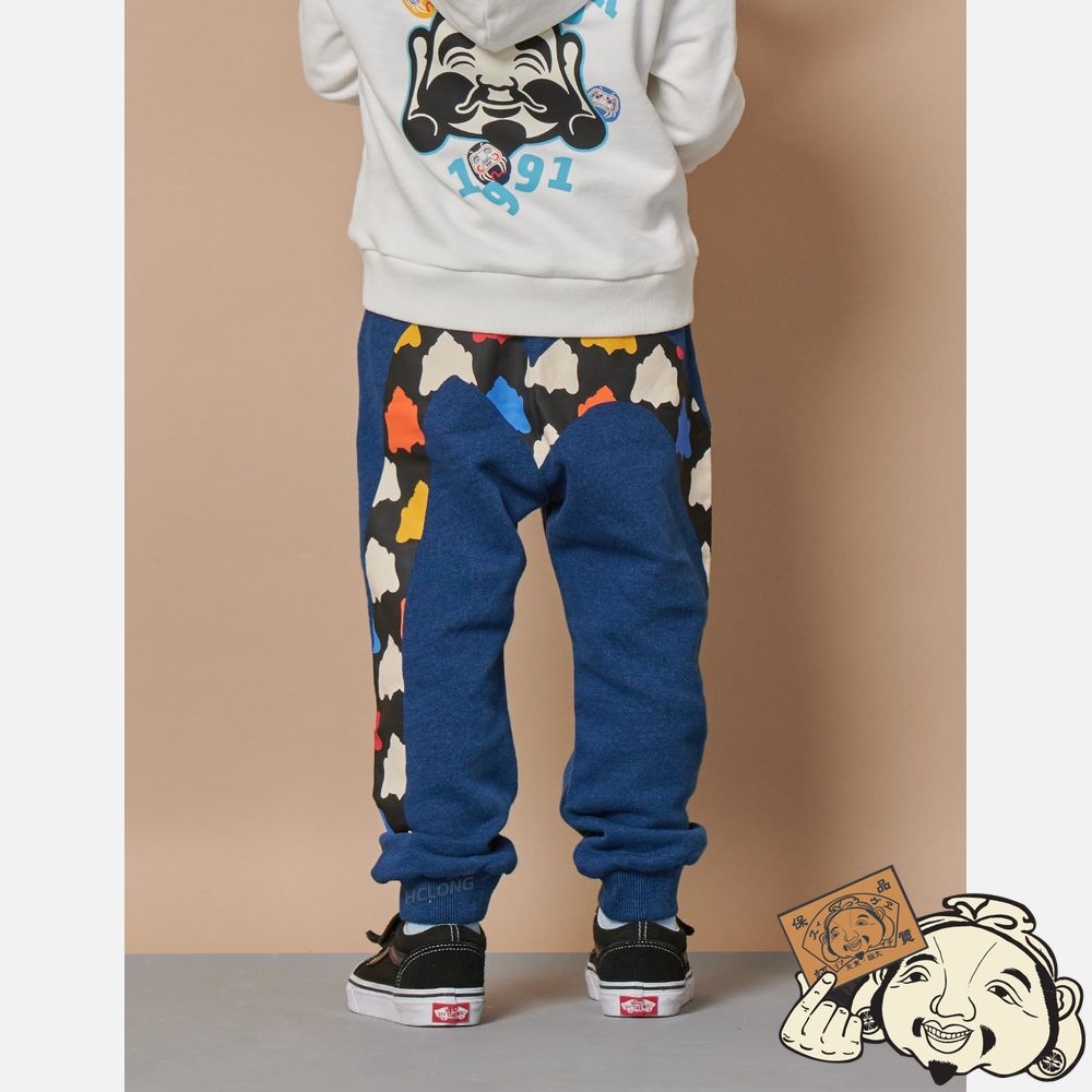 Kids Evisu GODHEAD-PATTERN DAICOCK PRINT SWEATPANTS Indigo | 645LMOACY