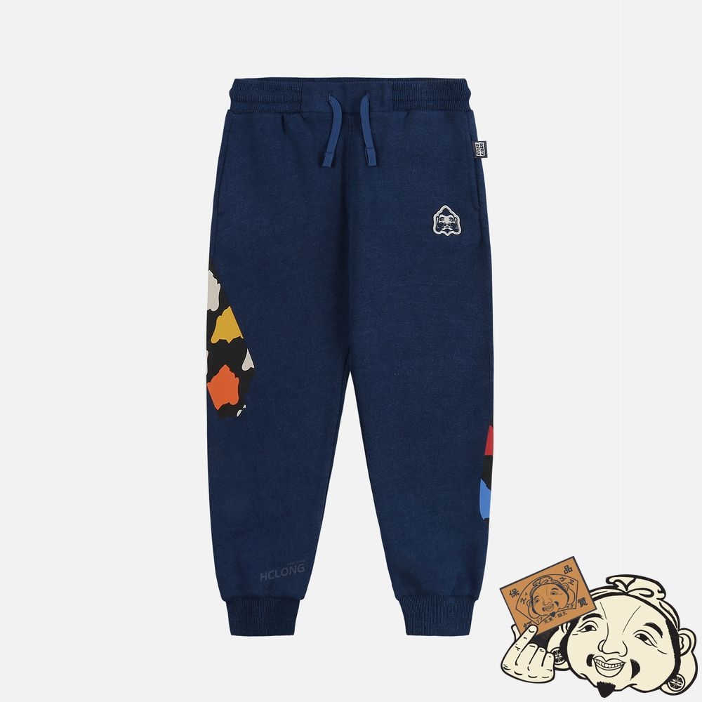 Kids Evisu GODHEAD-PATTERN DAICOCK PRINT SWEATPANTS Indigo | 645LMOACY