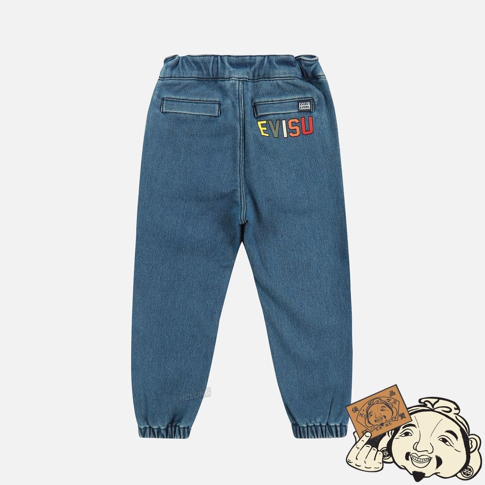 Kids Evisu GODHEAD PRINT DENIM JOGGERS Indigo | 840EPQJZO