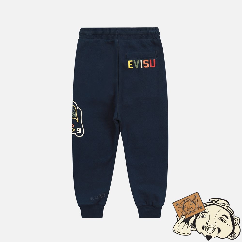 Kids Evisu GODHEAD PRINT SWEATPANTS Bleu Marine | 361EURMHT