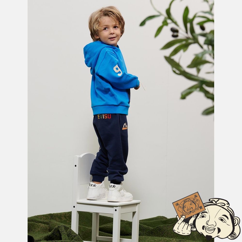 Kids Evisu GODHEAD PRINT SWEATPANTS Bleu Marine | 361EURMHT