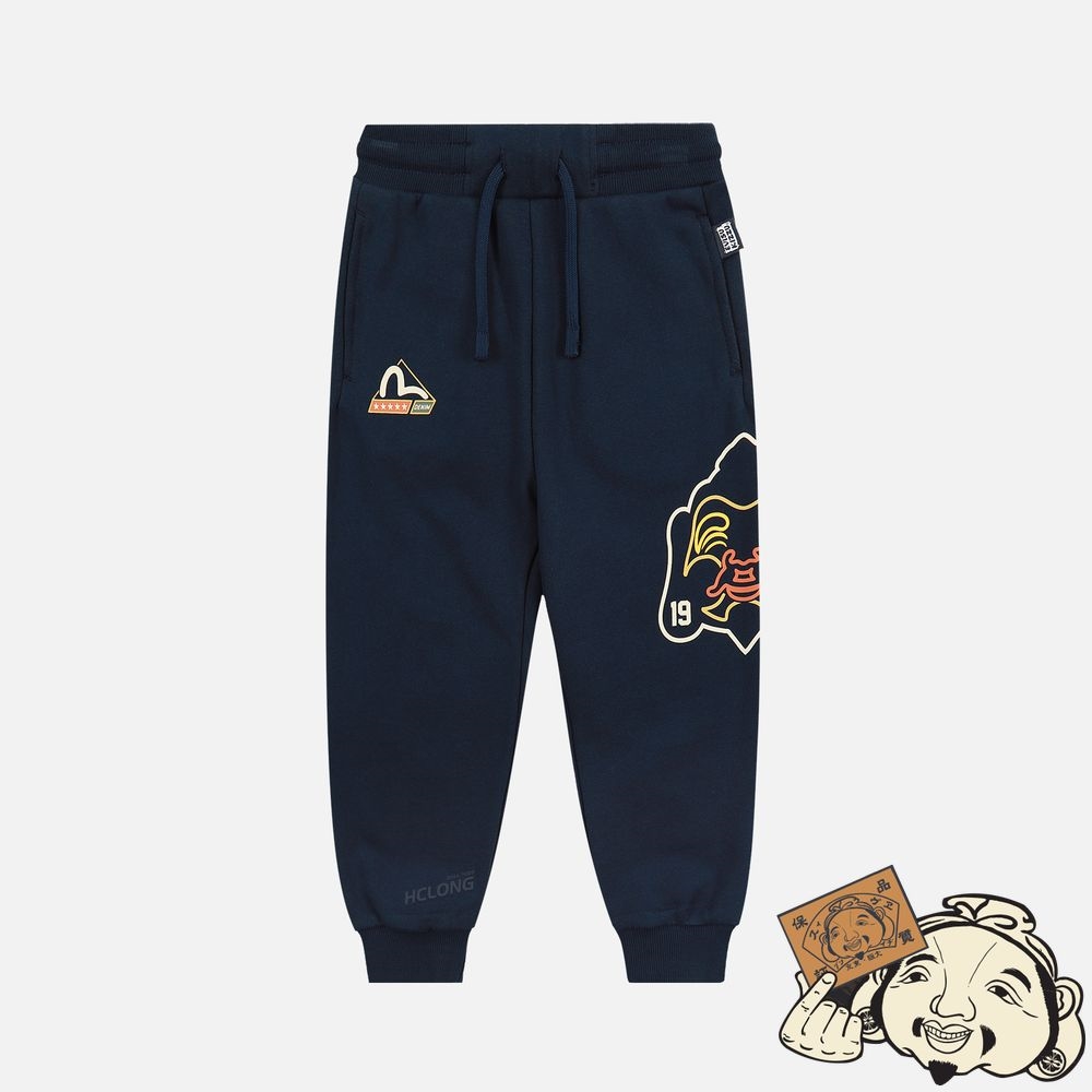 Kids Evisu GODHEAD PRINT SWEATPANTS Bleu Marine | 361EURMHT