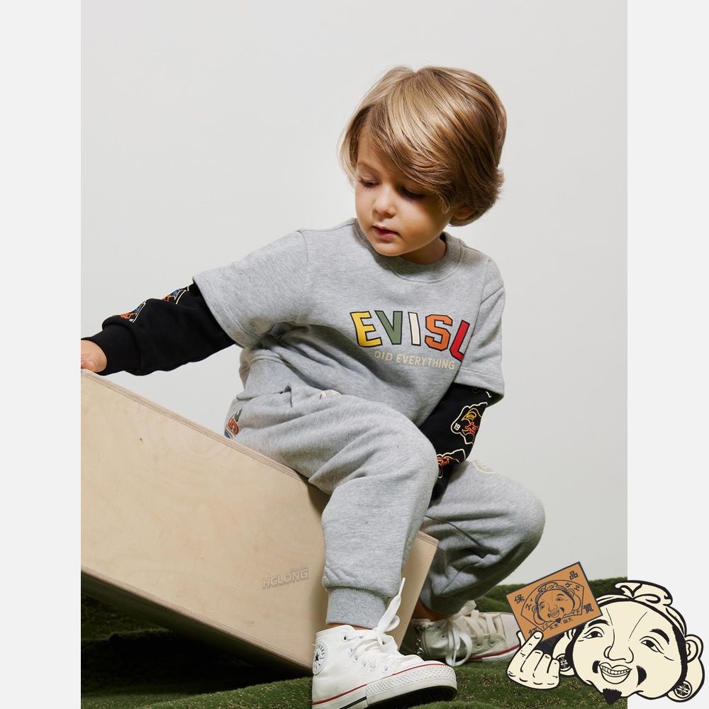 Kids Evisu GODHEAD PRINT SWEATPANTS Grise | 253XEPFNG