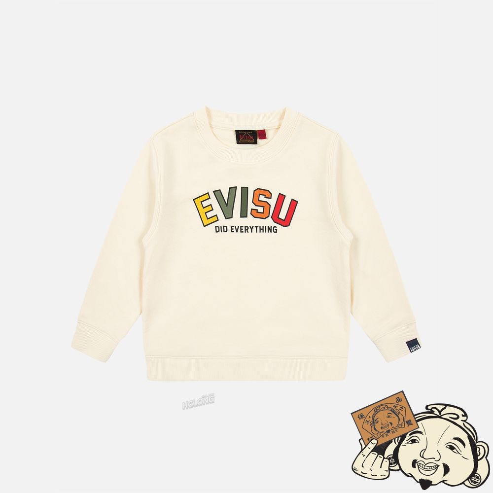 Kids Evisu LOGO AND DAICOCK PRINT SWEATSHIRT Beige | 561TQFZSW