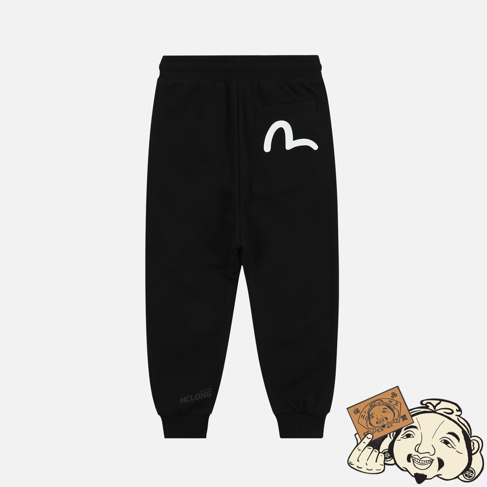 Kids Evisu LOGO AND SEAGULL PRINT SWEATPANTS Noir | 217XDZTBA