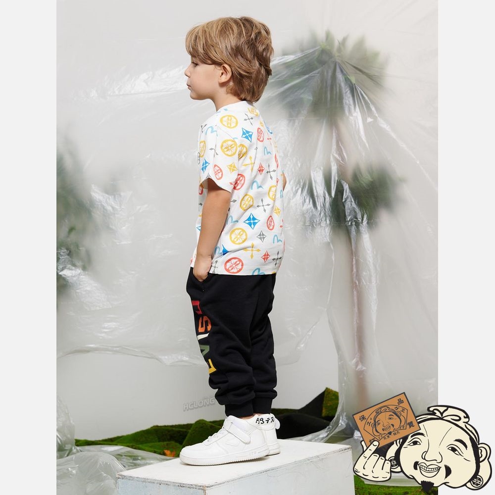 Kids Evisu LOGO AND SEAGULL PRINT SWEATPANTS Noir | 217XDZTBA