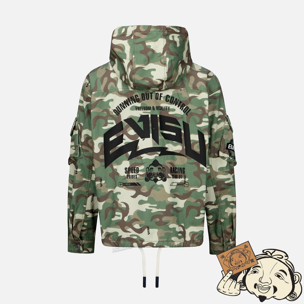 Men Evisu ALLOVER CAMOUFLAGE-PATTERN HOODED JACKET CAMOUFLAGE | 605TSXUPY