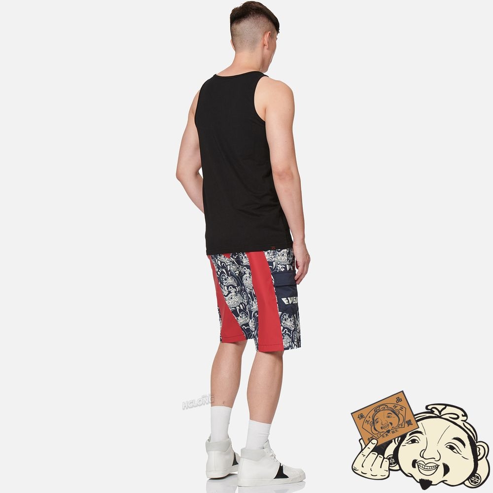 Men Evisu ALLOVER DARUMA BUDDIES PRINT BOARD SHORTS Bleu Marine | 426KEUIZS