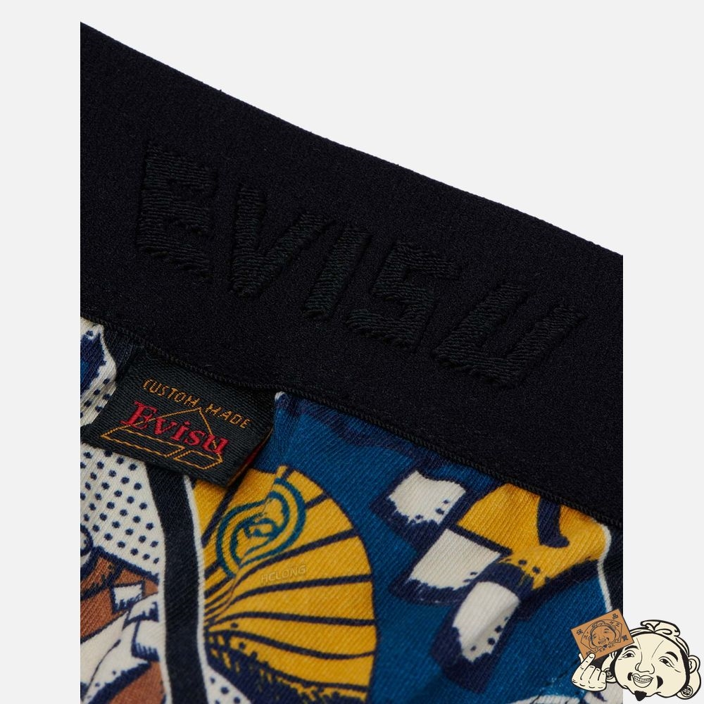 Men Evisu ALLOVER DARUMA POSTER PRINT BRIEFS Noir | 814BHTAJP