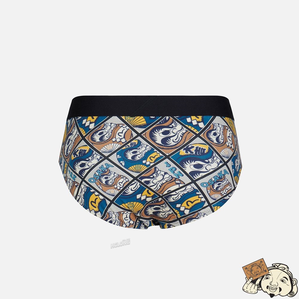 Men Evisu ALLOVER DARUMA POSTER PRINT BRIEFS Noir | 814BHTAJP