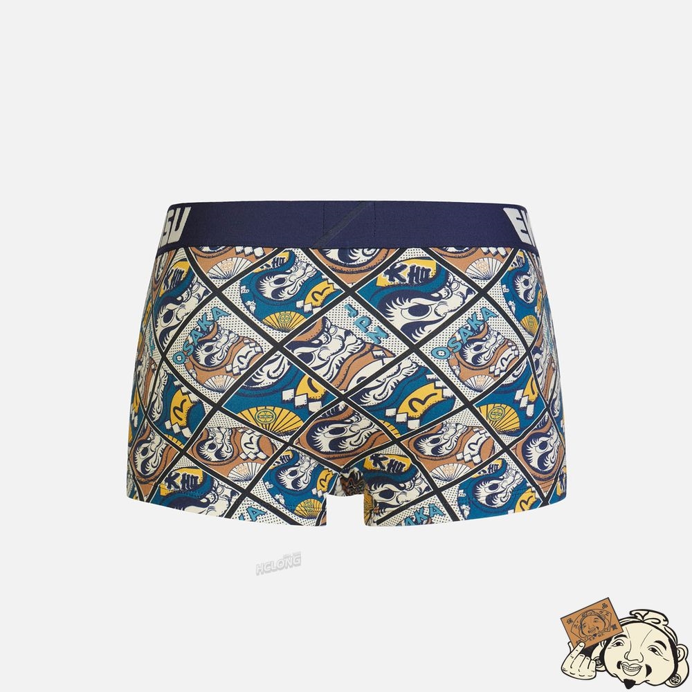 Men Evisu ALLOVER DARUMA POSTER PRINT TRUNKS Noir | 865EDKQIA