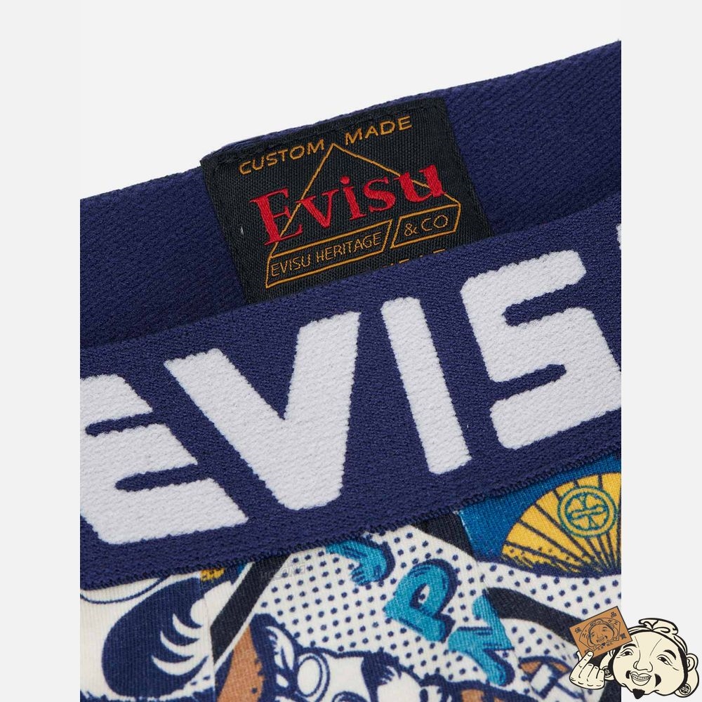 Men Evisu ALLOVER DARUMA POSTER PRINT TRUNKS Noir | 865EDKQIA