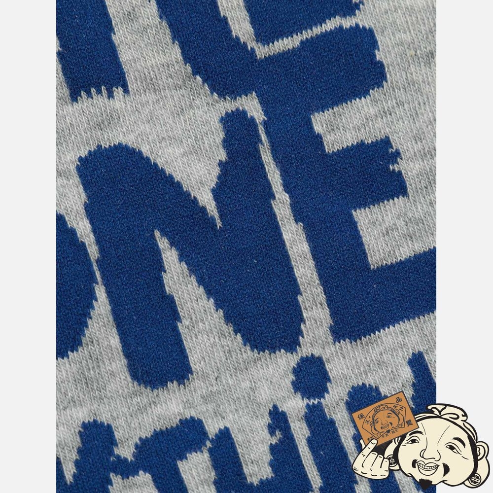 Men Evisu ALLOVER GRAFFITI SLOGAN JACQUARD LONG SOCKS Bleu | 091NTMHUX