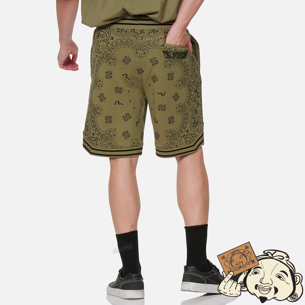 Men Evisu ALLOVER PAISLEY PRINT SWEAT SHORTS Vert | 318DMSNGW