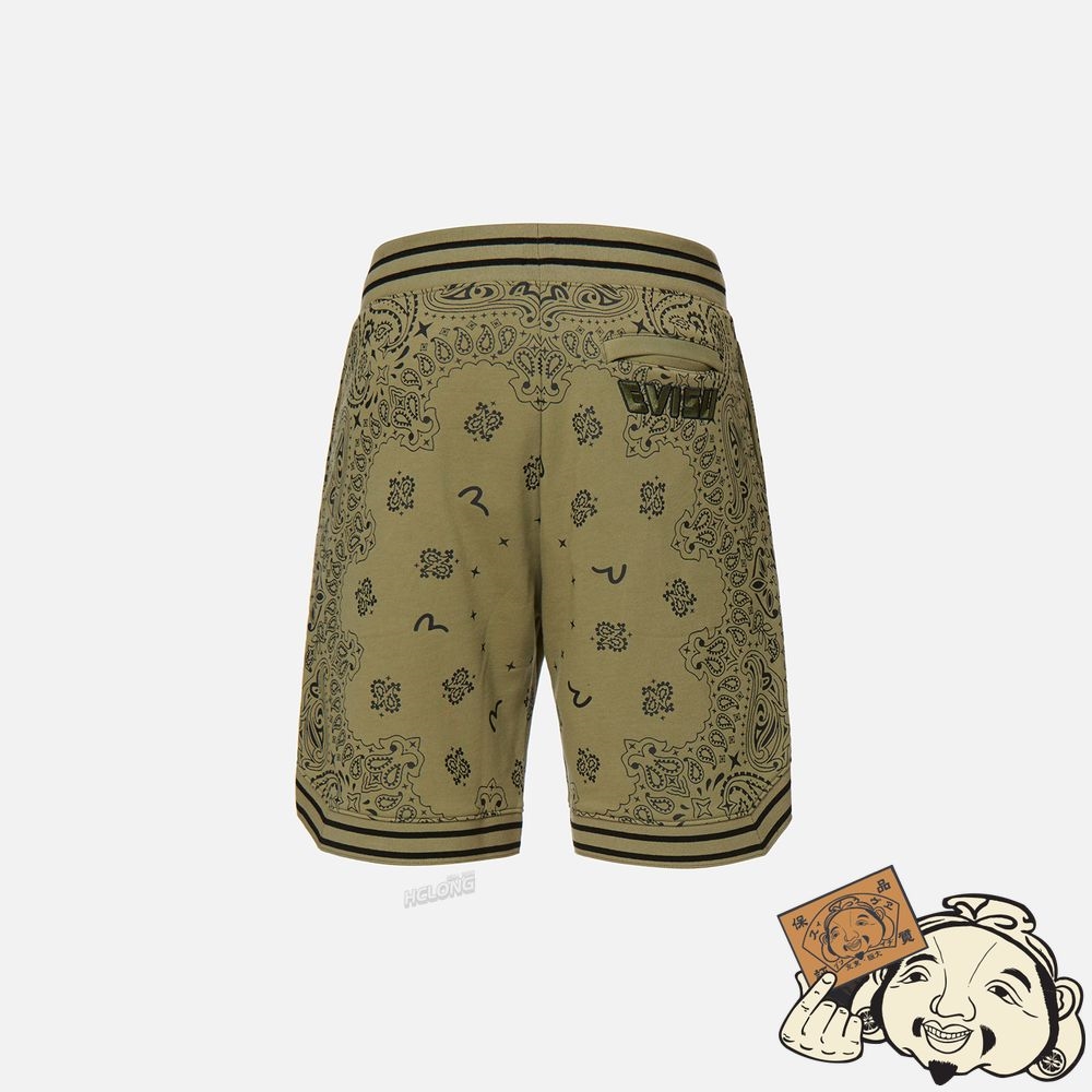 Men Evisu ALLOVER PAISLEY PRINT SWEAT SHORTS Vert | 318DMSNGW