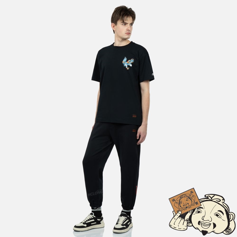 Men Evisu BROCADE KAMON APPLIQUÉ SWEATPANTS Noir | 847IUTDYL