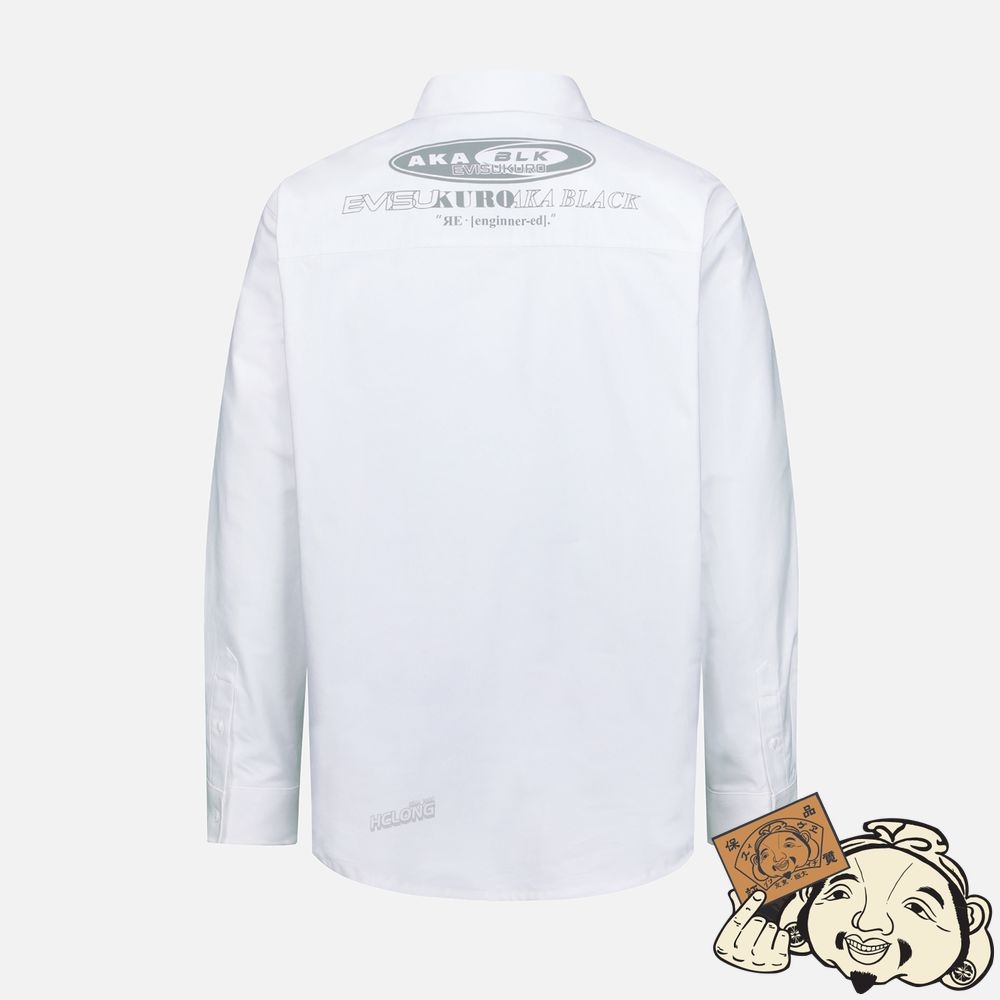 Men Evisu CARGO CHEST POCKETS SHIRT Blanche | 925KOSMVP