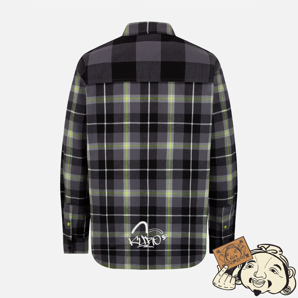 Men Evisu CONTRAST POCKETS PLAID FLANNEL SHIRT CHECK | 725ITCROM