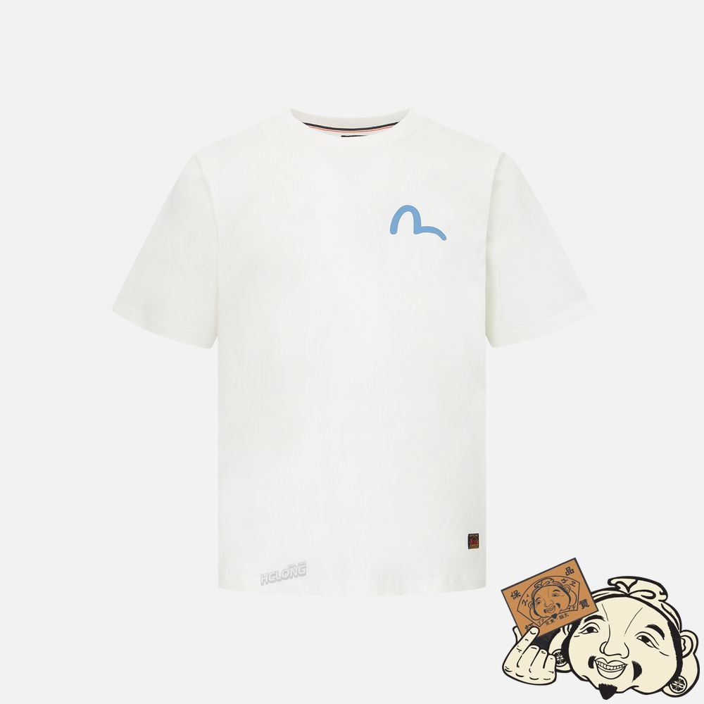 Men Evisu DAICOCK PRINT T-SHIRT Blanche | 461ZIACXR