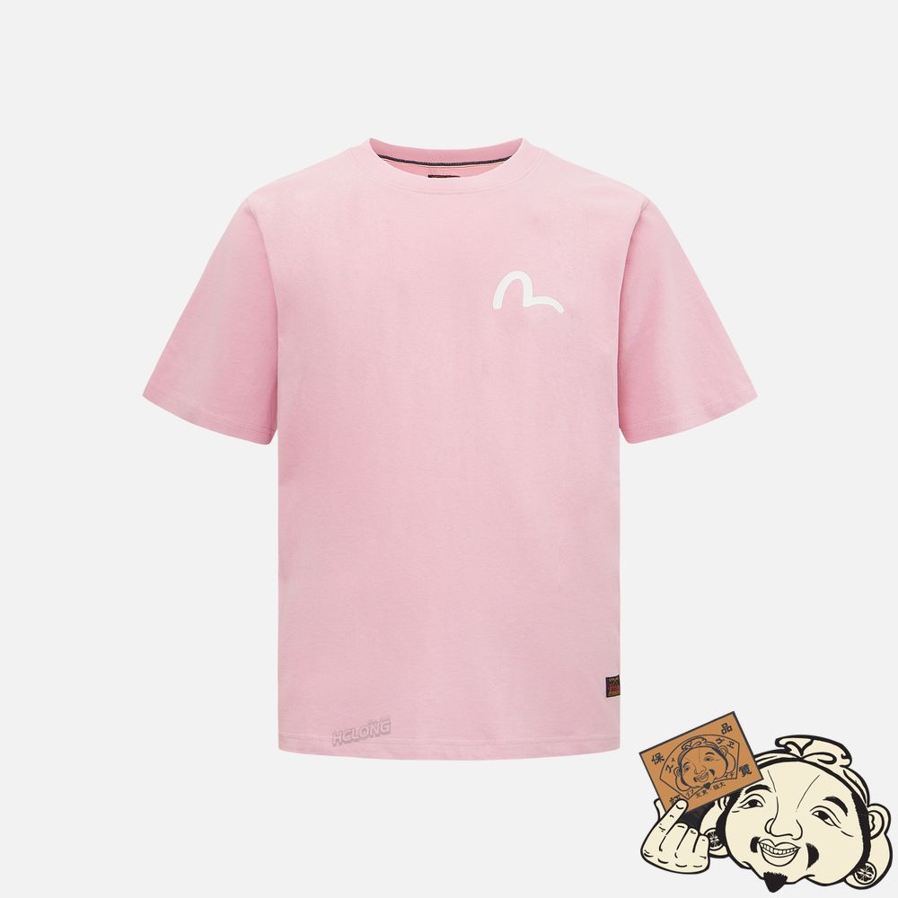 Men Evisu DAICOCK PRINT T-SHIRT Rose | 416ZVXEFQ