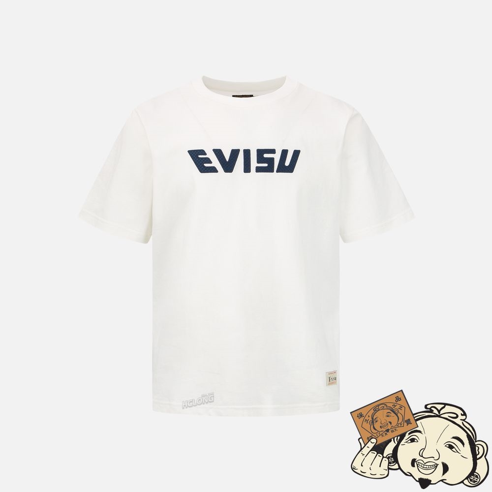 Men Evisu DARUMA STACKING DOLL PRINT T-SHIRT Blanche | 150EBXWVT