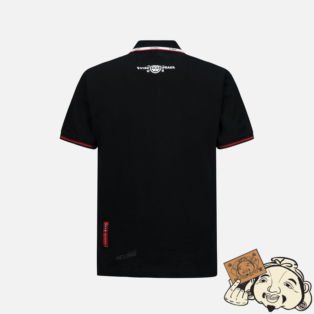 Men Evisu EAGLE EMBROIDERY POLO SHIRT Noir | 543JZOBLF