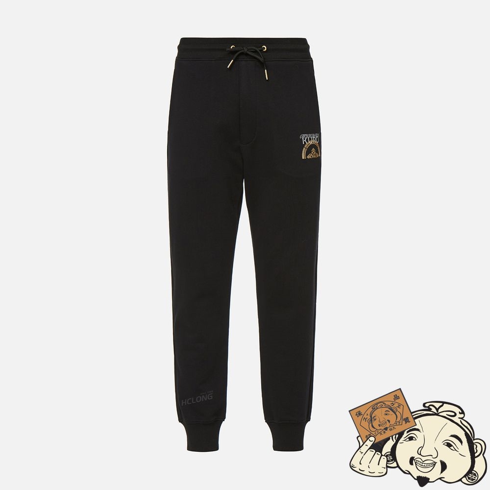 Men Evisu FOIL-PRINT SEAGULL AND KAMON SWEATPANTS Noir | 305KXADER