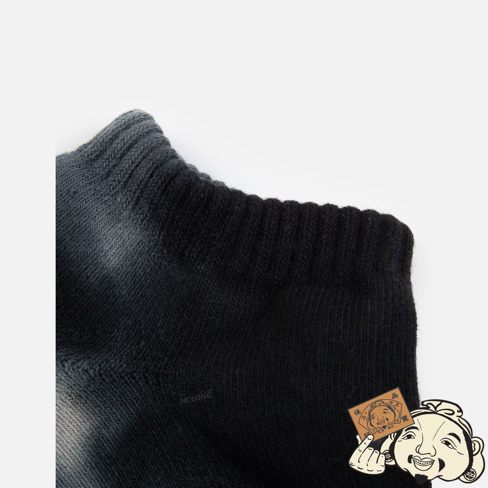 Men Evisu GARMENT-DYED NO-SHOW SOCKS Noir | 293WYEUBG