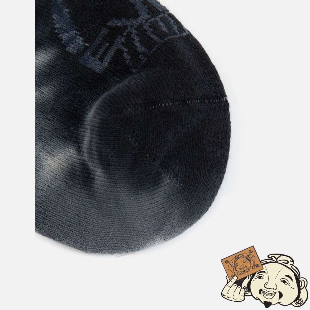 Men Evisu GARMENT-DYED NO-SHOW SOCKS Noir | 293WYEUBG