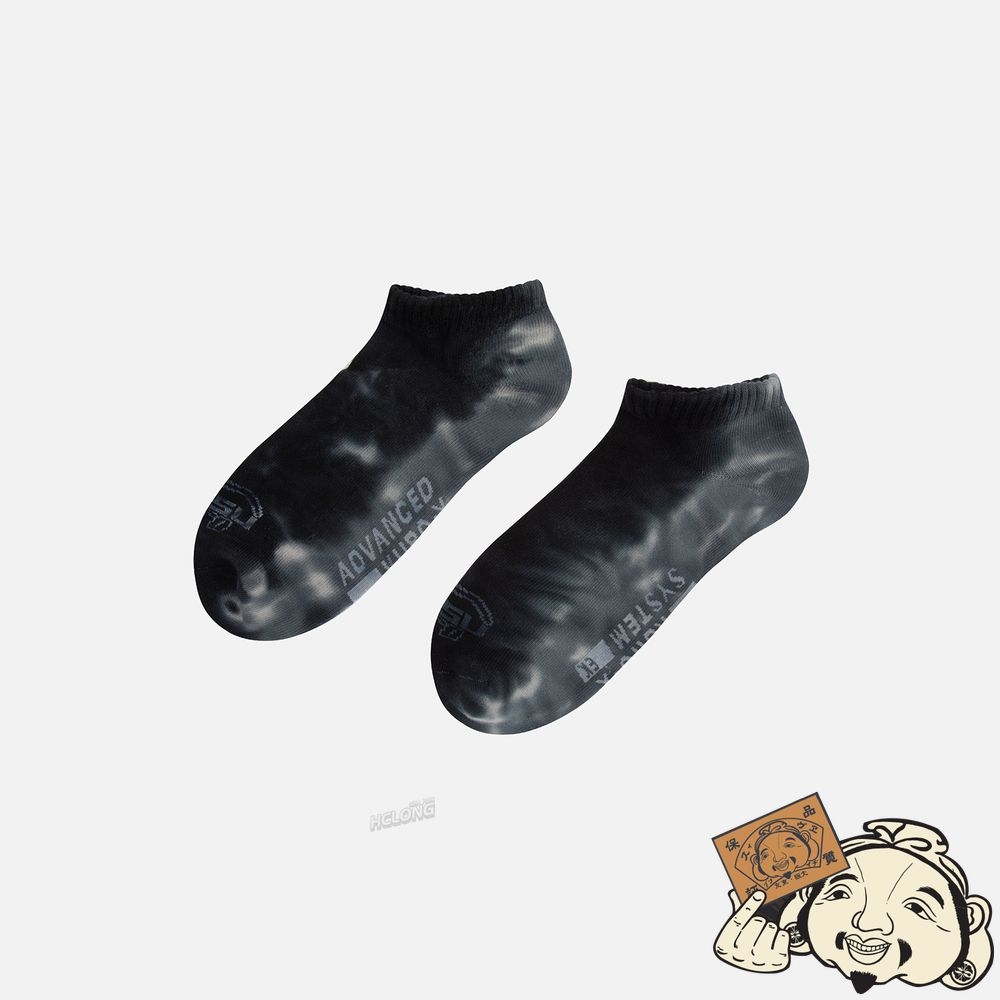 Men Evisu GARMENT-DYED NO-SHOW SOCKS Noir | 293WYEUBG