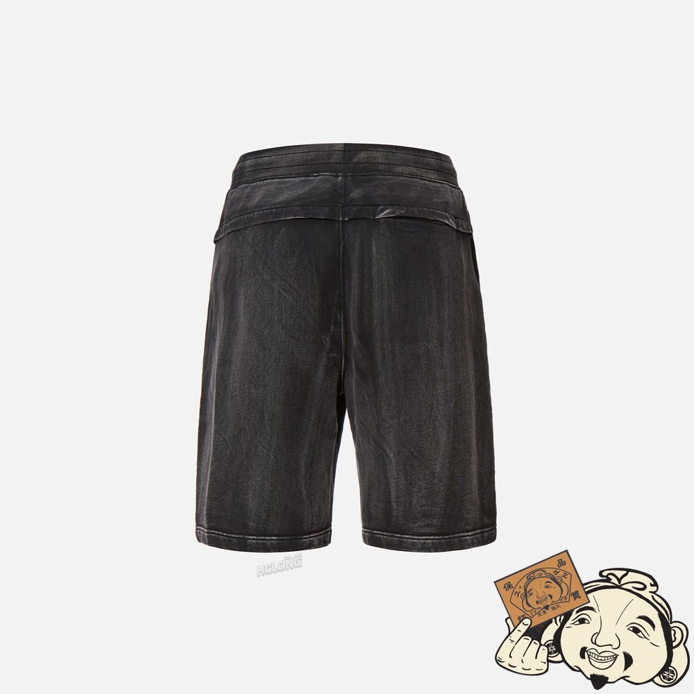 Men Evisu GARMENT DYED SWEAT SHORTS Noir | 603QKDTWV