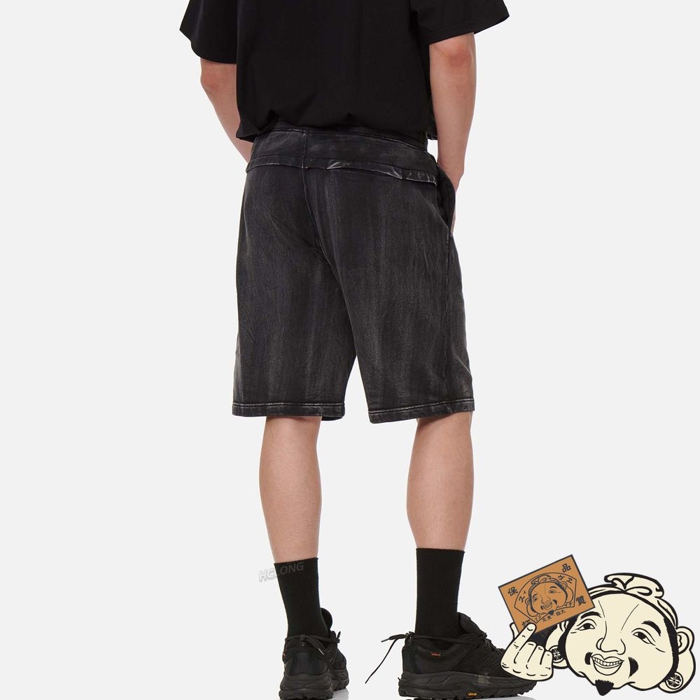 Men Evisu GARMENT DYED SWEAT SHORTS Noir | 603QKDTWV