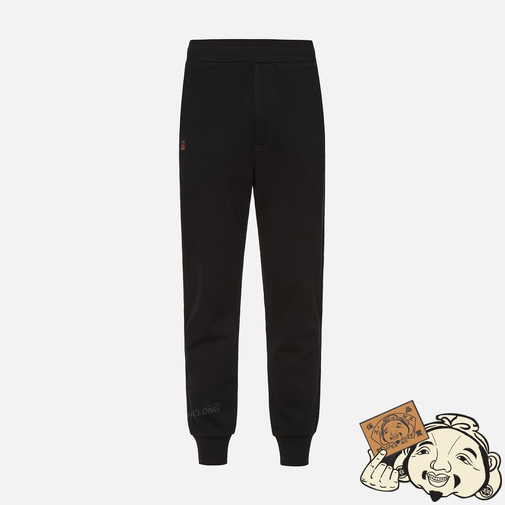 Men Evisu GODHEAD AND KAMON PRINT POCKET SWEATPANTS Noir | 837MNYETP