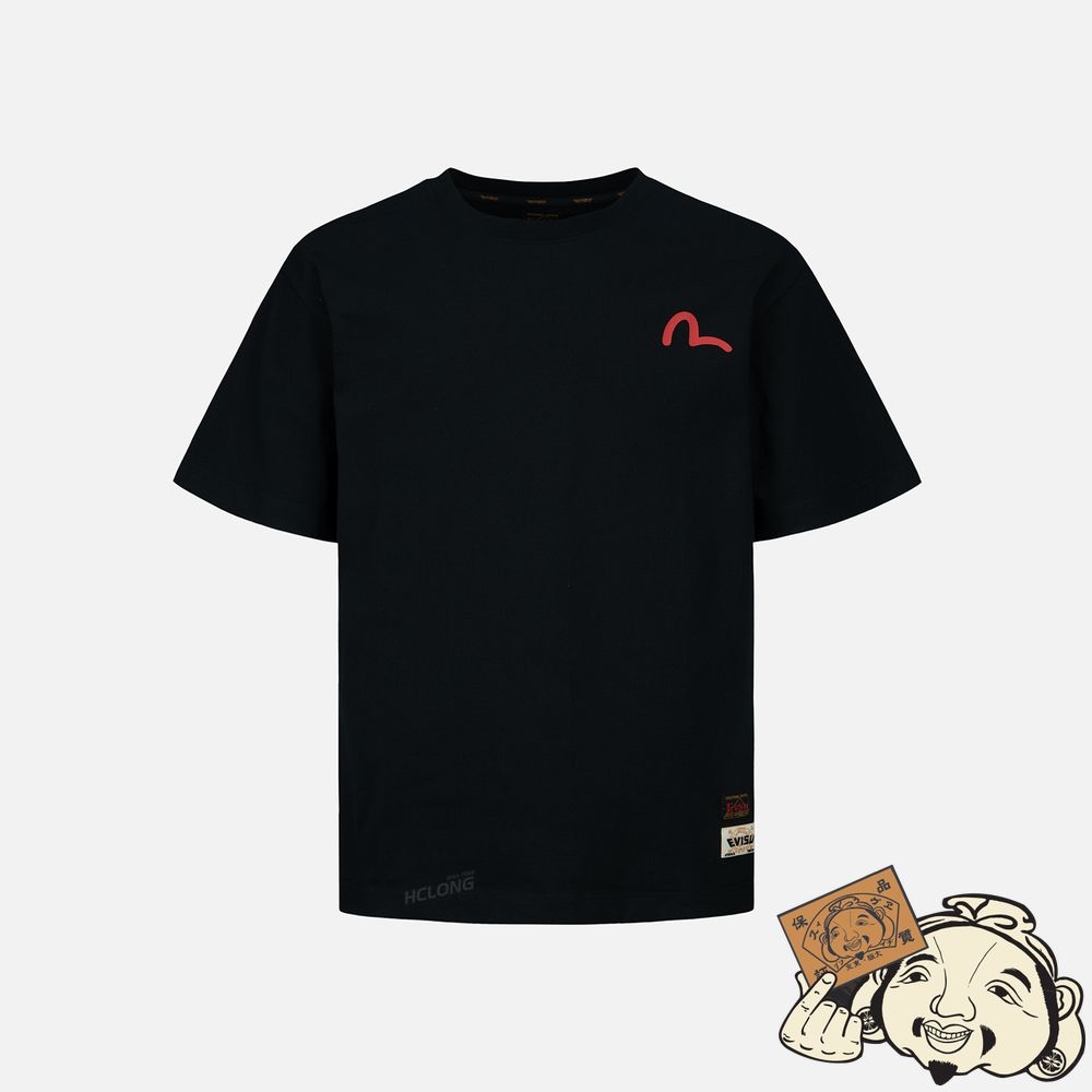 Men Evisu GODHEAD AND SEAGULL PRINT T-SHIRT Noir | 704QOECDP