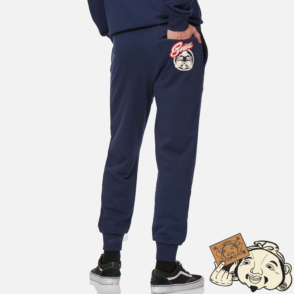 Men Evisu GODHEAD PRINT SWEATPANTS Bleu Marine | 064UHRBGM