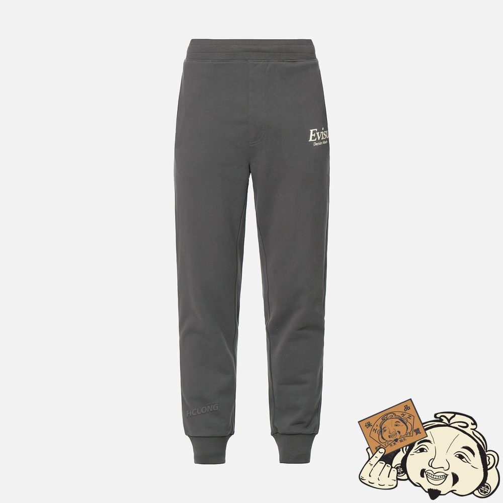 Men Evisu GODHEAD PRINT SWEATPANTS CHARCOAL | 075LSRHKZ