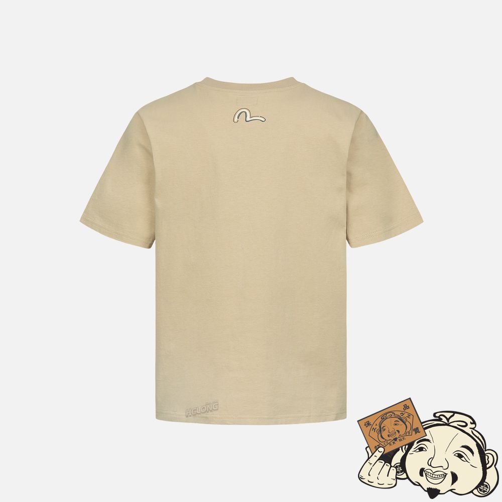 Men Evisu GODHEAD PRINT T-SHIRT Beige | 570SQAJTI