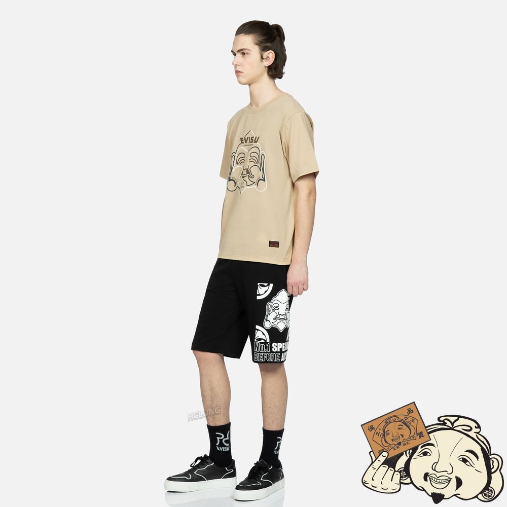 Men Evisu GODHEAD PRINT T-SHIRT Beige | 570SQAJTI