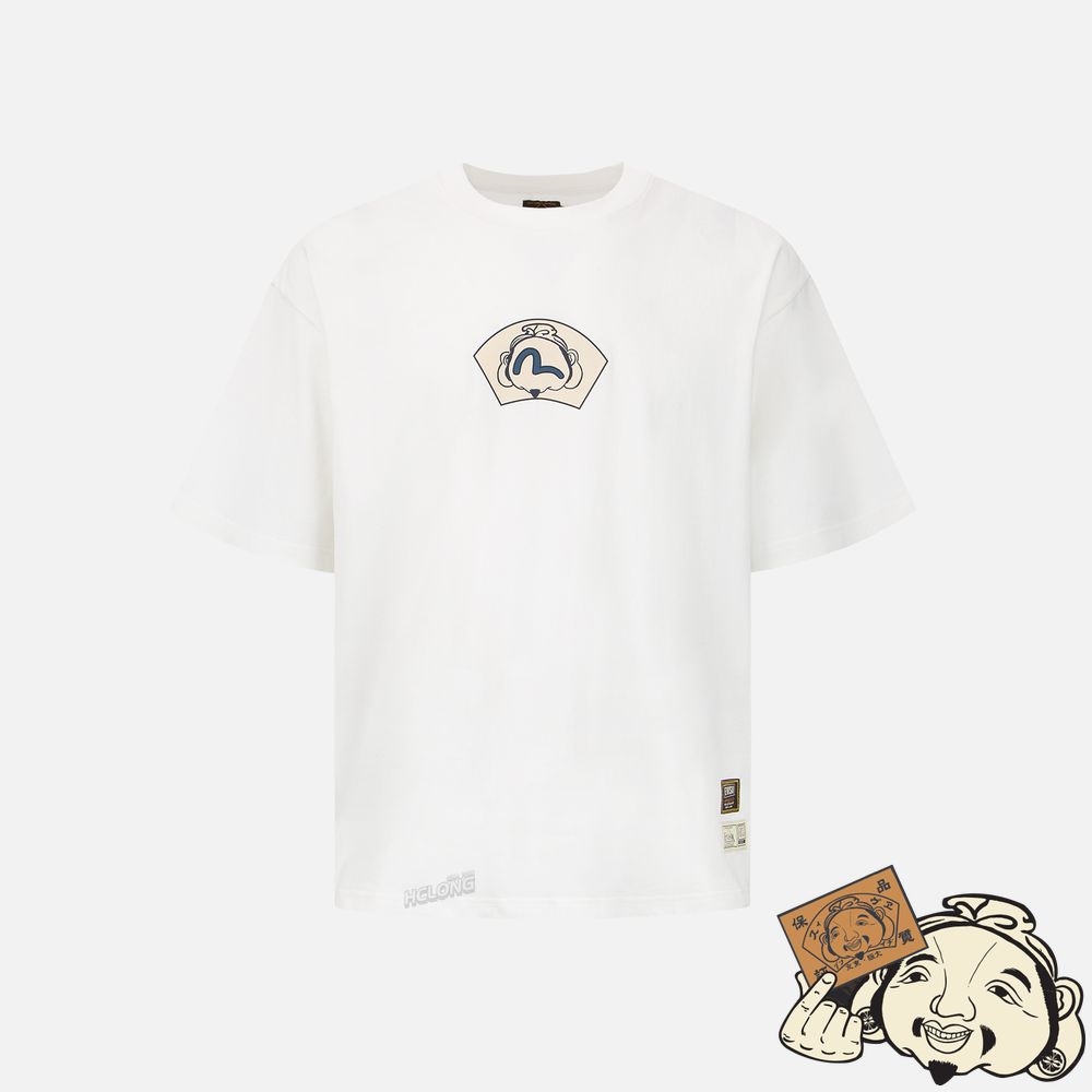 Men Evisu GODHEAD PRINT T-SHIRT Blanche | 607LCEXMJ