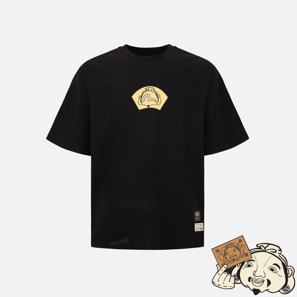 Men Evisu GODHEAD PRINT T-SHIRT Noir | 340WOFLRC