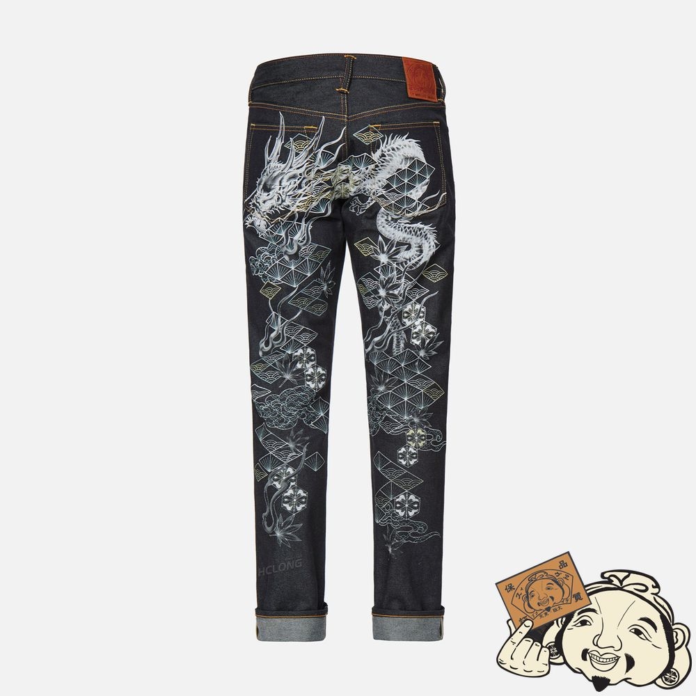 Men Evisu GRADATED DRAGON DAICOCK CARROT FIT JEANS #2017 Indigo | 679DJVINH