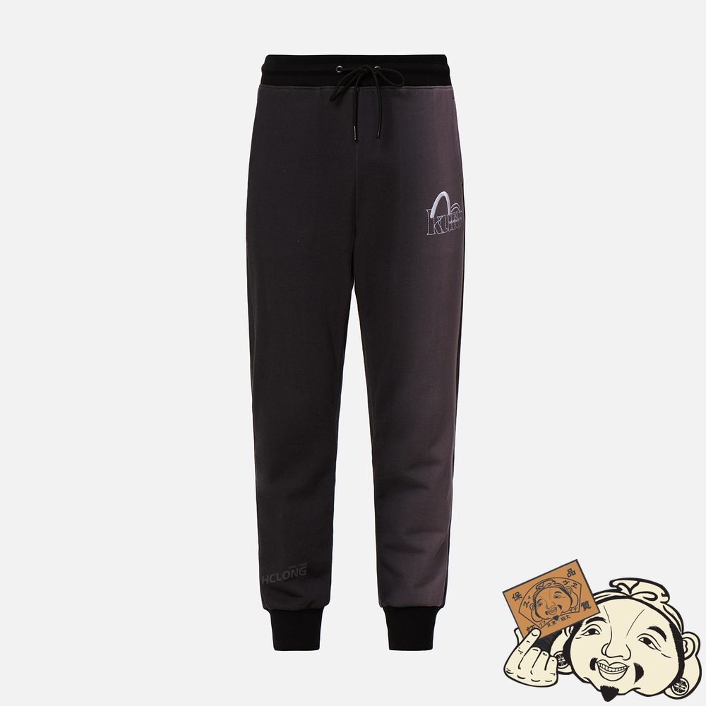 Men Evisu GRADIENT EFFECT SWEATPANTS CHARCOAL | 627YKCWEM