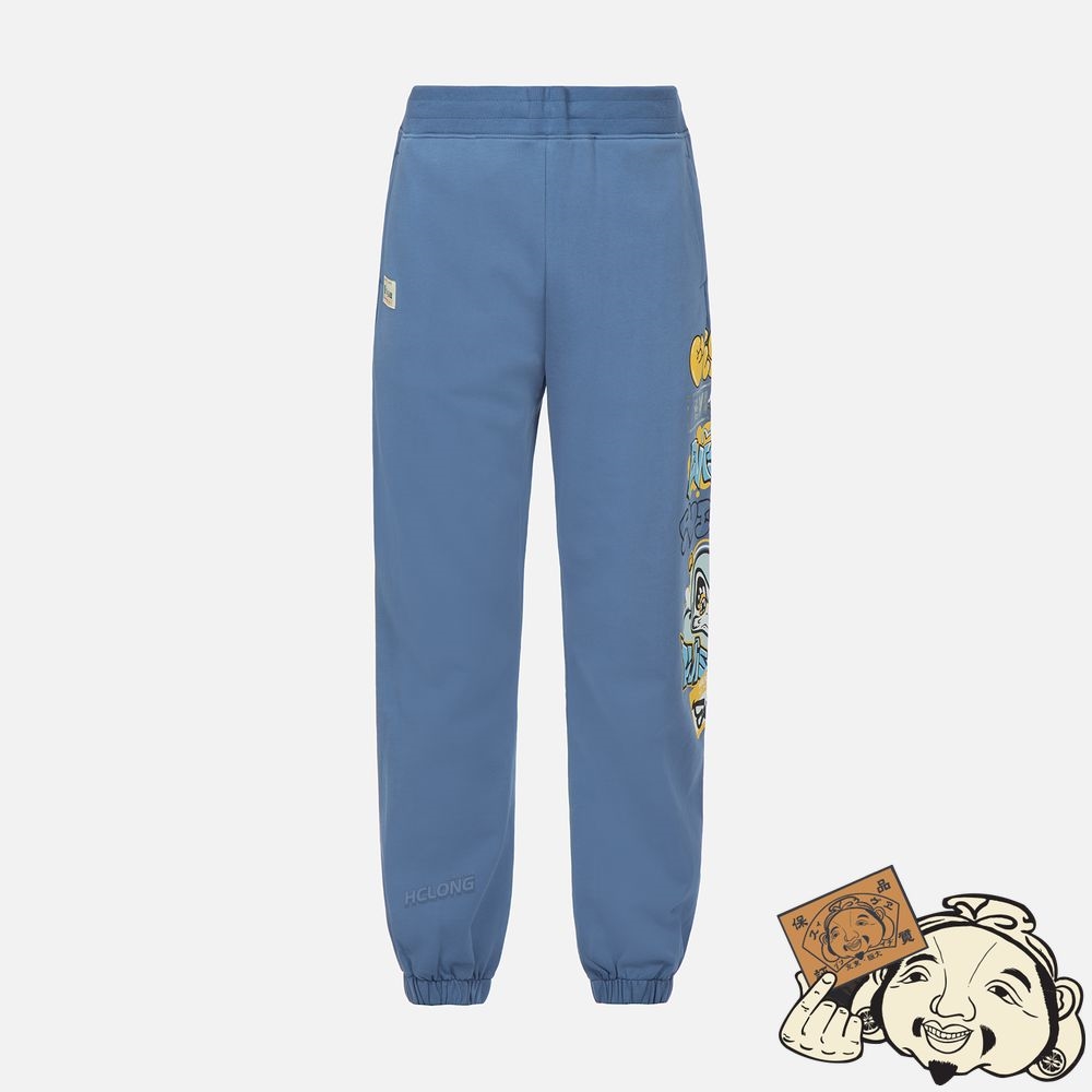 Men Evisu GRAFFITI DARUMA AND LOGO PRINT SWEATPANTS Paon | 396EKDGJY