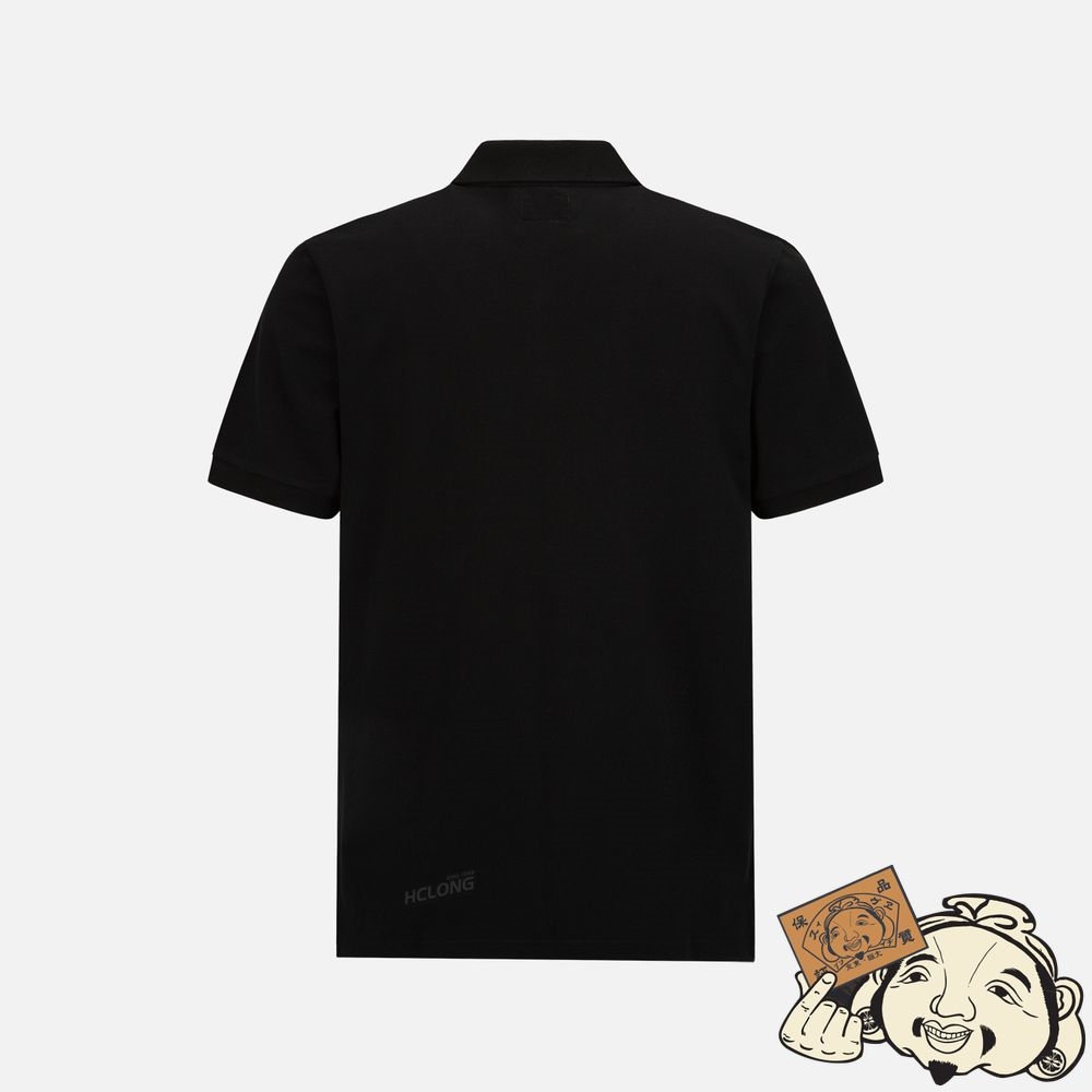 Men Evisu HANDWRITTEN LOGO PRINT POLO SHIRT Noir | 153PNRTYQ