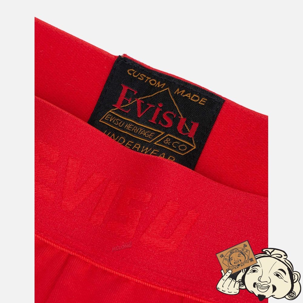 Men Evisu JAPANESE PATTERN DAICOCK FOIL-PRINT TRUNKS Rouge | 163YVWNTZ