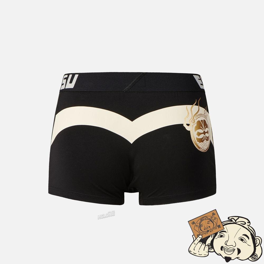 Men Evisu KAMON AND DAICOCK PRINT TRUNKS Noir | 640KAUQPJ